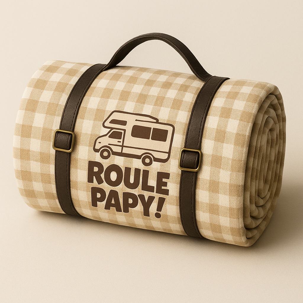 Plaid vichy beige Roule Papy (aperçu)